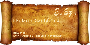Ekstein Szilárd névjegykártya